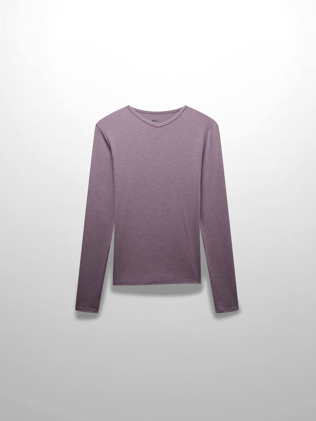 RIBBED HIGH V TEE LS-LIGHT PURPLE-0