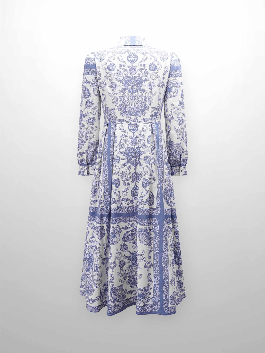 Royal Damask Dress-Blue-2