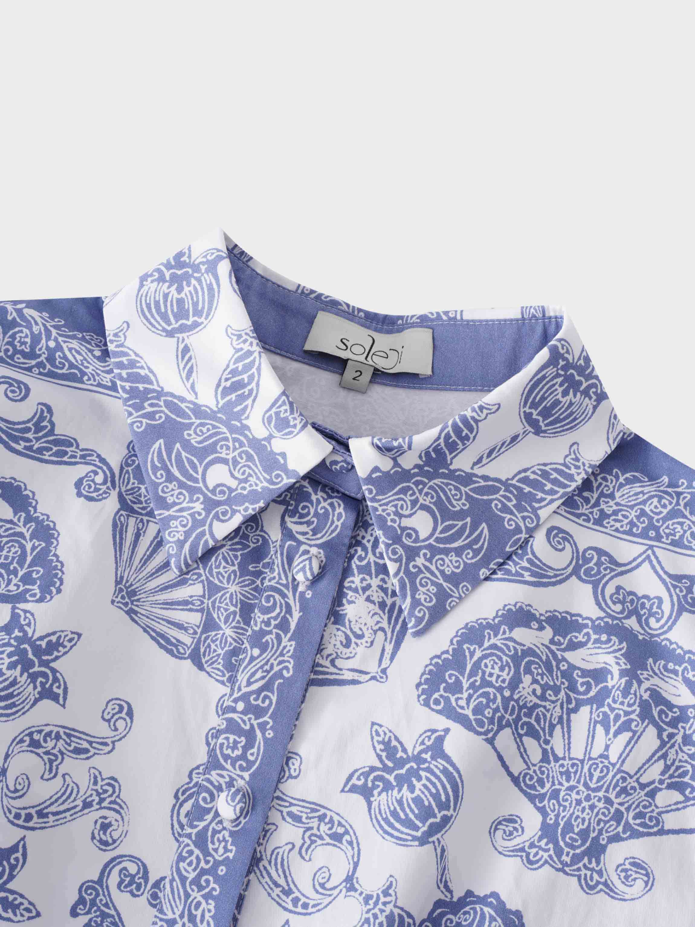 Royal Damask Dress-Blue-4