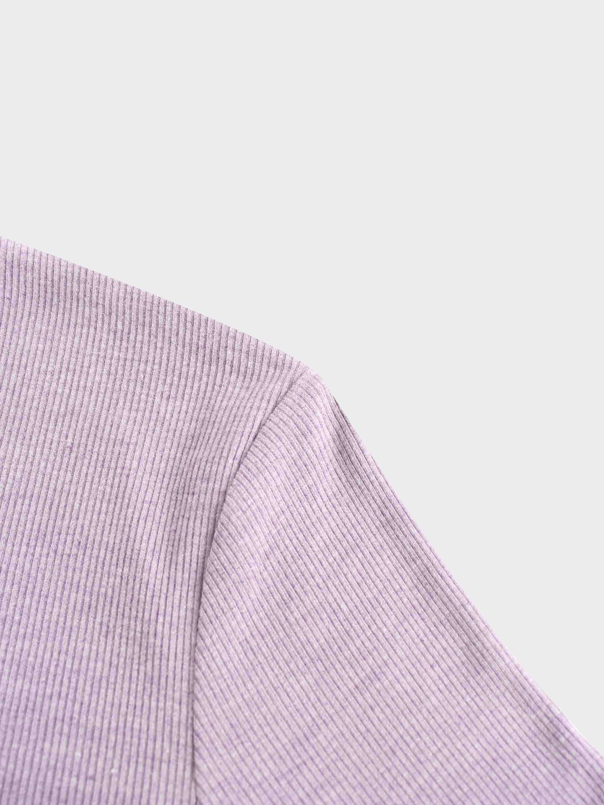 RIBBED HIGH V TEE LS-LIGHT PURPLE-3