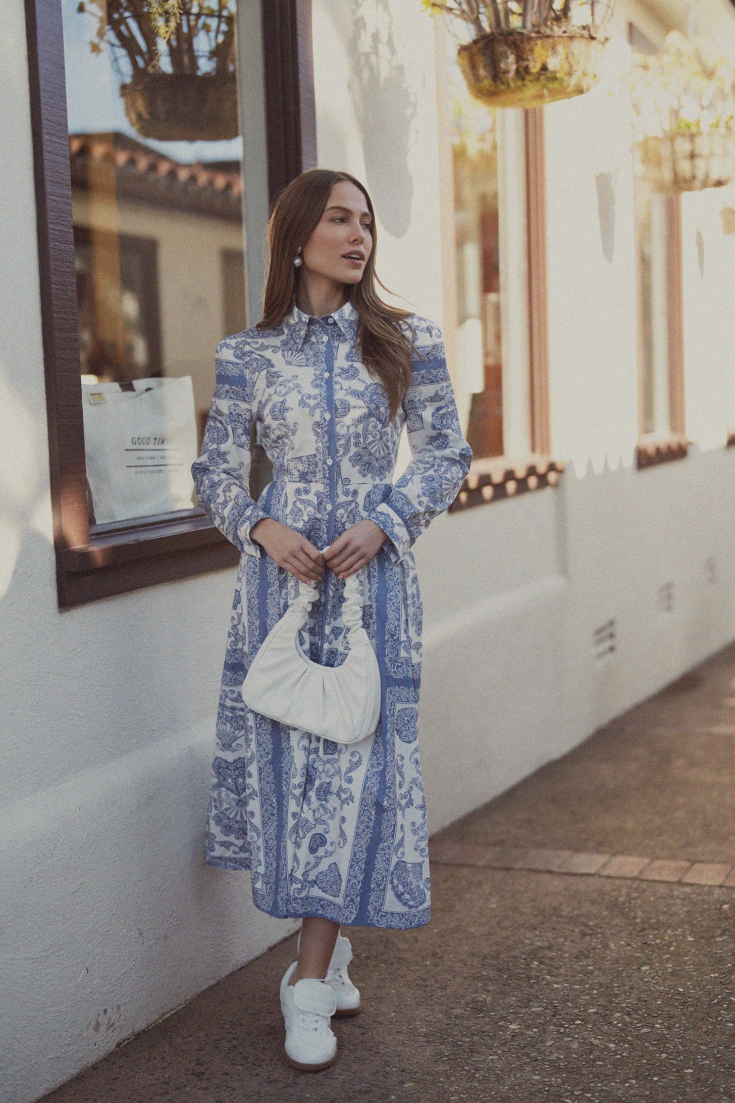 Royal Damask Dress-Blue-0