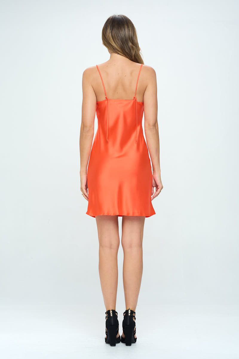 Solid Heavy Bias Cut Satin Slip Dress-4